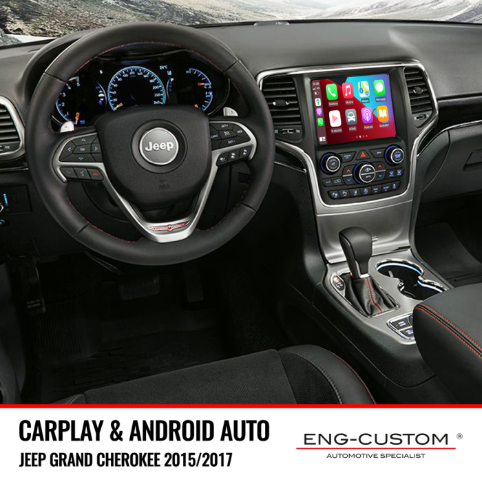 ENG-Custom automotive products and installations - Jeep Grand Cherokee Car Play Android Auto Mirror Link