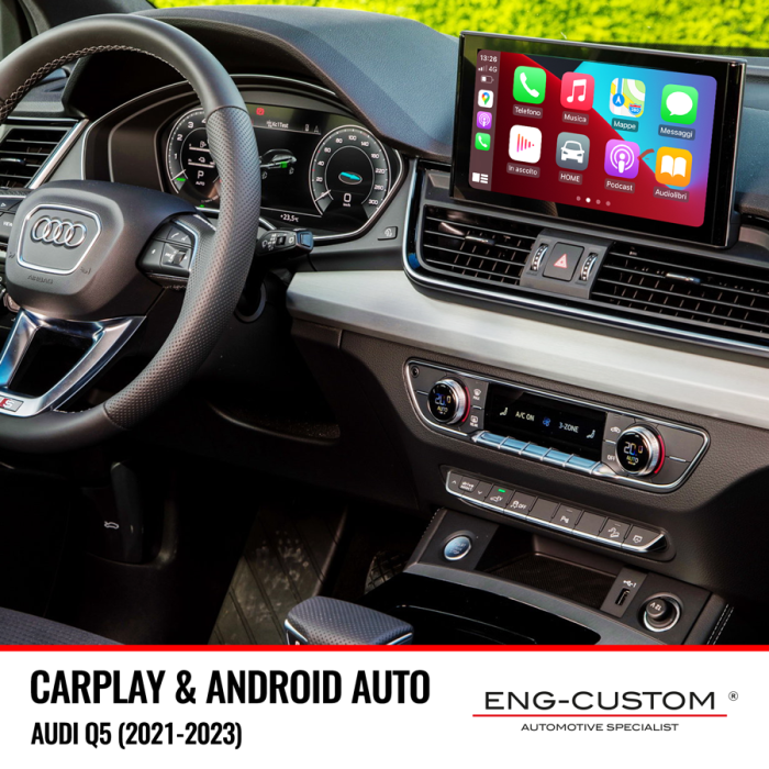 Prodotti e installazioni automotive ENG-Custom - Audi Q5 2021-2023 CarPlay Android Auto Mirror Link