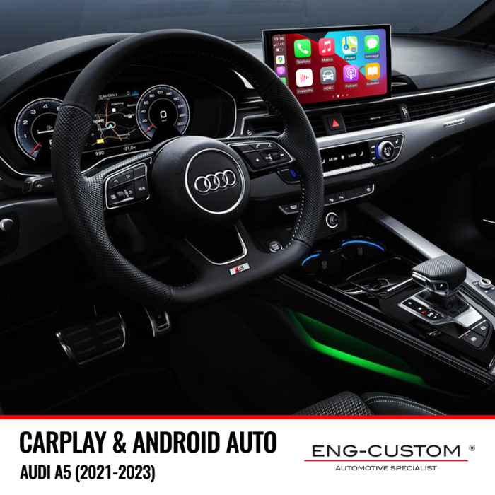 Prodotti e installazioni automotive ENG-Custom - Audi A5 2020-2023 CarPlay Android Auto Mirror Link