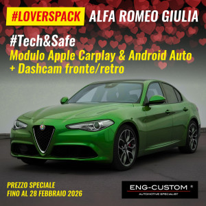 LOVERS PACK ALFA ROMEO GIULIA Carplay Android Auto + Dashcam F/R - ENG-CUSTOM
